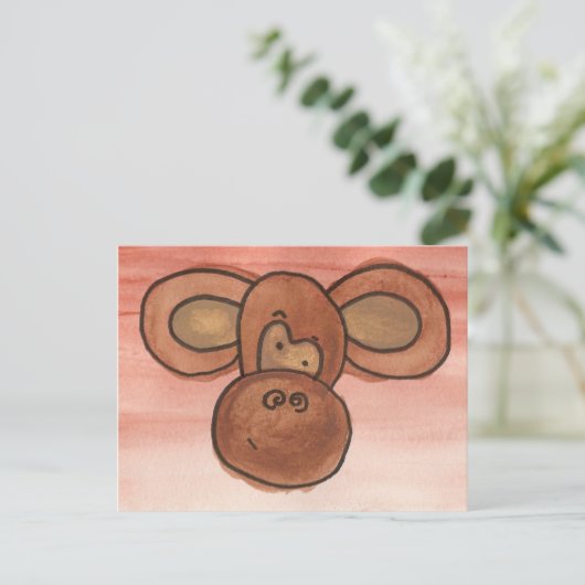 Postkarte für Affen (Stehend Vorderseite)