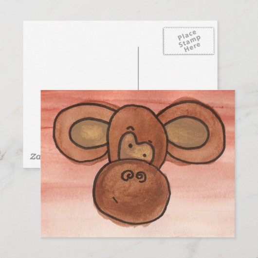 Postkarte für Affen (Vorne/Hinten)
