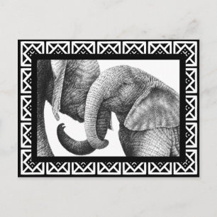Postkarte für afrikanische Elefanten