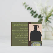 Postkarte für anpassbare Graduierungsparty (Stehend Vorderseite)
