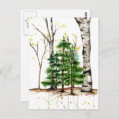 Postkarte für Aquarellbäume (Vorne/Hinten)