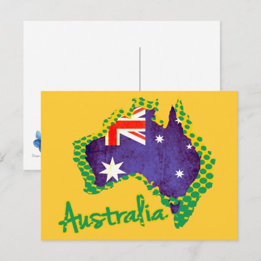 Postkarte für Australien (Vorne/Hinten)