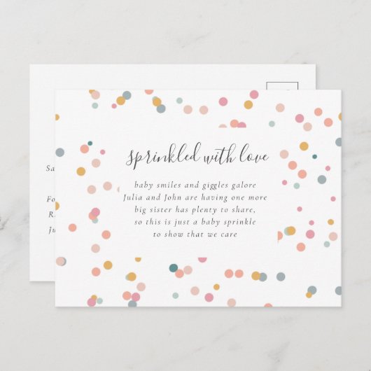 Postkarte für Babysprinkplakette (Vorne/Hinten)