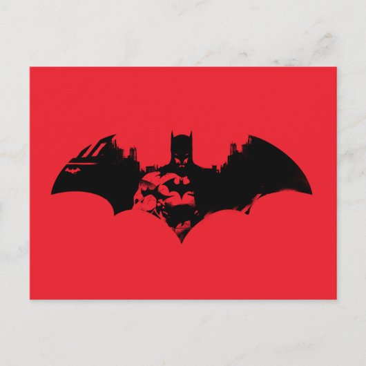 Postkarte für Batman- und Gotham-Silhouette-Bat-Lo (Vorderseite)