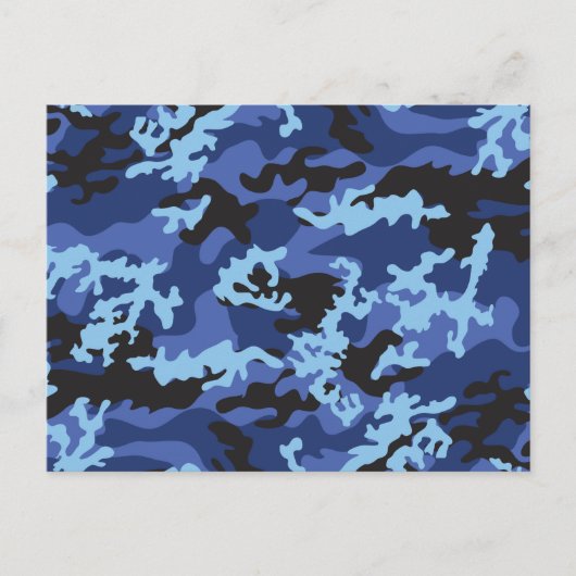 Postkarte für benutzerdefinierte blaue Camouflage