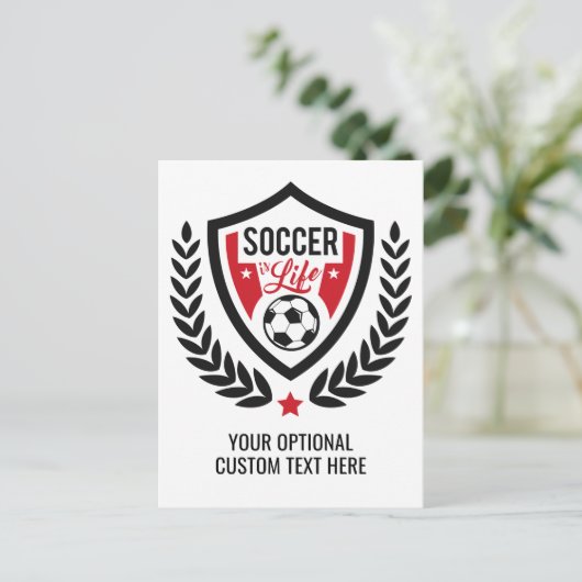 Postkarte für benutzerdefinierte Text- und Farbkom (Stehend Vorderseite)