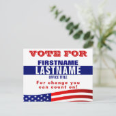 Postkarte für benutzerdefinierte Wahlvorlagen (Stehend Vorderseite)