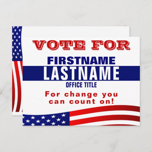 Postkarte für benutzerdefinierte Wahlvorlagen (Vorne/Hinten)