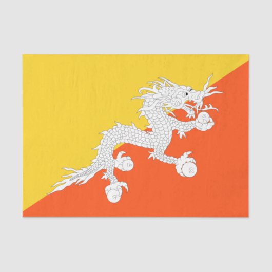 Postkarte für Bhutan-Flagge Seidenpapier (Vorderseite)