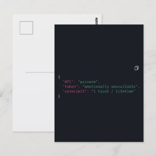 Postkarte für Black Coder - Anpassbar
