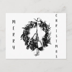 **POSTKARTE FÜR CHRISTMAS** SCHWARZE/WEISSE WEISSE FEIERTAGSPOSTKARTE