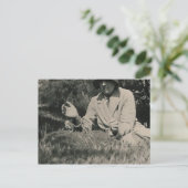 Postkarte für Dame und Vögel (Stehend Vorderseite)