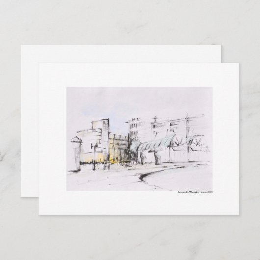 Postkarte für das Bleistift Hannover Landschaft (Vorne/Hinten)