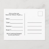 Postkarte für das Blue Owl von hinten in die Schul (Rückseite)