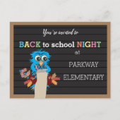 Postkarte für das Blue Owl von hinten in die Schul (Vorderseite)