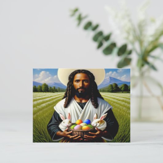 Postkarte für das Christliche Schwarze Ostern (Stehend Vorderseite)