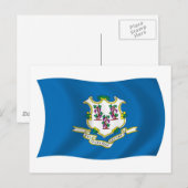 Postkarte für das Connecticut-Flag (Vorne/Hinten)