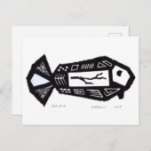 Postkarte für das Design der Fische (Vorne/Hinten)