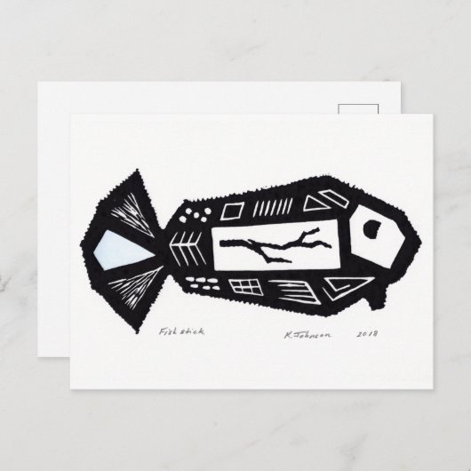 Postkarte für das Design der Fische (Vorne/Hinten)