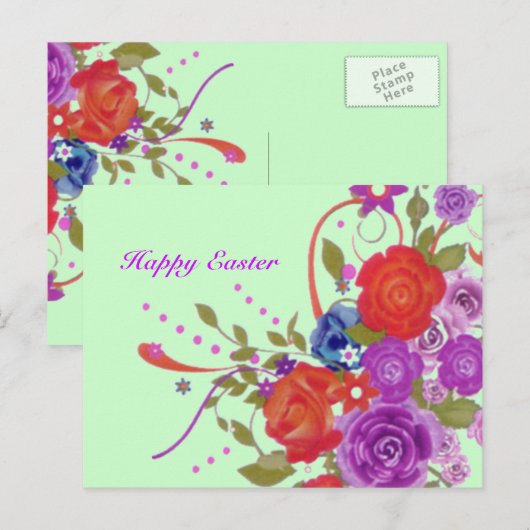 Postkarte für das florale Oster (Vorne/Hinten)