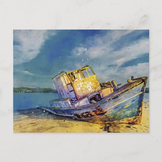 Postkarte für das gespiegelte Boot (Vorderseite)