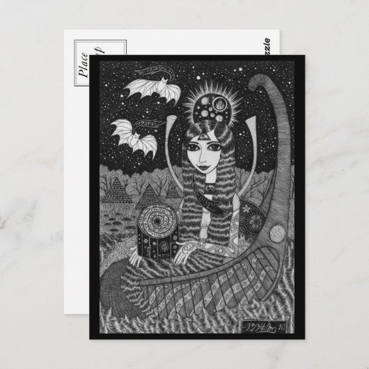 Postkarte für das Herbstboot (Vorne/Hinten)