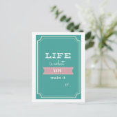 Postkarte für das inspirierende Leben (Stehend Vorderseite)