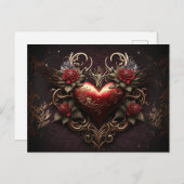 Postkarte für das liebevoll entworfene Herz (Vorne/Hinten)