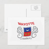 Postkarte für das Mayotte-Flag (Vorne/Hinten)