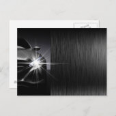 Postkarte für das Metalldesign der Black Car Autom (Vorne/Hinten)