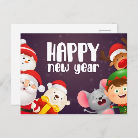 Postkarte für das neue Jahr (Vorne/Hinten)