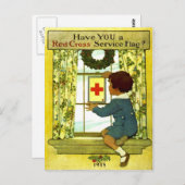 Postkarte für das Rote Kreuz (Vorne/Hinten)