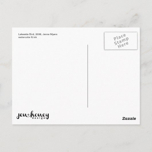 Postkarte für das Seeufer (Rückseite)