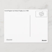 Postkarte für das Todesregister (Rückseite)