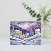 Postkarte für das Winterdorf (Stehend Vorderseite)