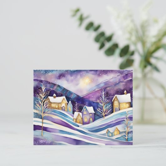 Postkarte für das Winterdorf (Stehend Vorderseite)