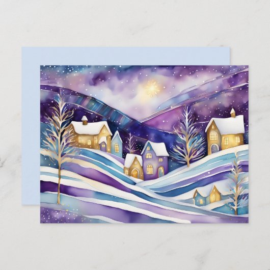 Postkarte für das Winterdorf (Vorne/Hinten)