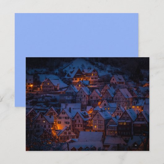 Postkarte für das Winterdorf (Vorne/Hinten)