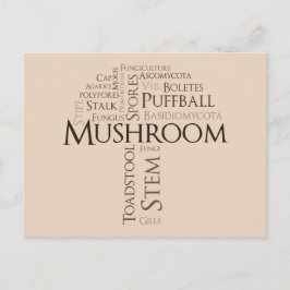 Postkarte für das Word-Pilz (brauner Text)