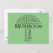 Postkarte für das Word-Pilz (schwarzer Text) (Vorne/Hinten)
