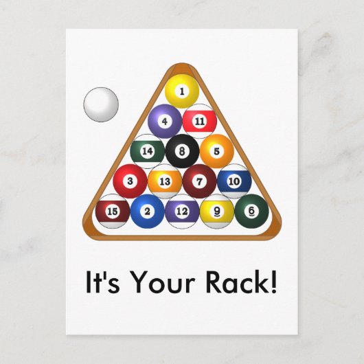 Postkarte für den 8-Ball-Rack (Vorderseite)