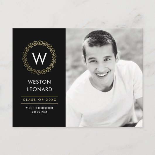 Postkarte für den Abschluss mit klassischem Bild b (Vorderseite)