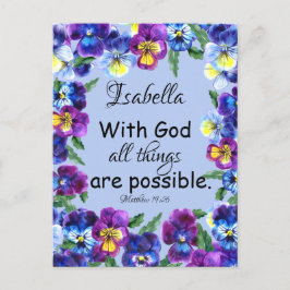 Postkarte für den Blumennamen der Inspirationsbibe