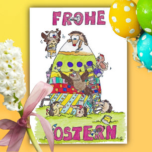 Postkarte für den deutschen Happy Oaster Cartoon