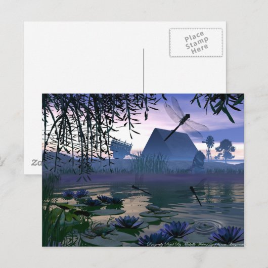 Postkarte für den Dragonfly-Pond (Vorne/Hinten)