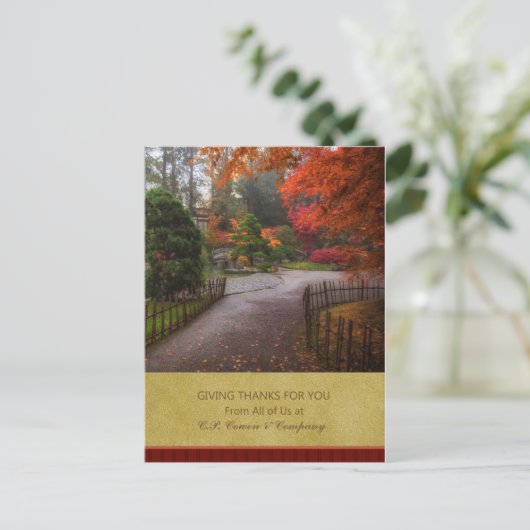 Postkarte für den Erntedank - Herbstweg (Stehend Vorderseite)