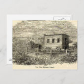 Postkarte für den ersten Eisenbahnwagen (Vorne/Hinten)