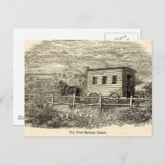 Postkarte für den ersten Eisenbahnwagen (Vorne/Hinten)