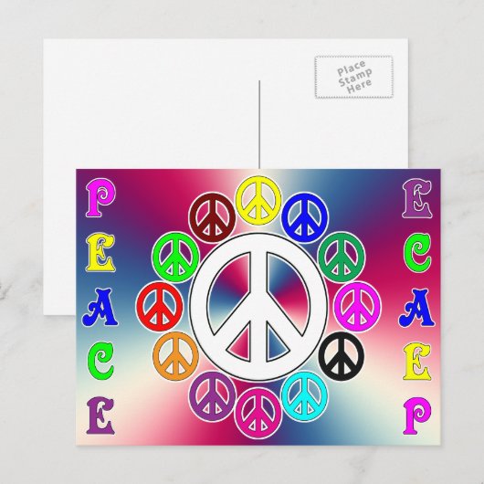 Postkarte für den Frieden (Vorne/Hinten)