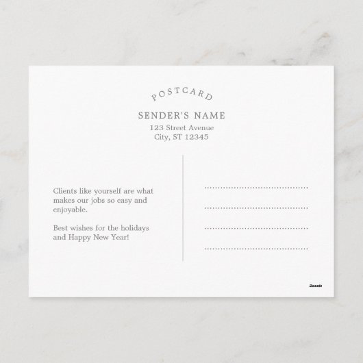 Postkarte für den Geschäftsaufenthalt in der Saiso (Rückseite)